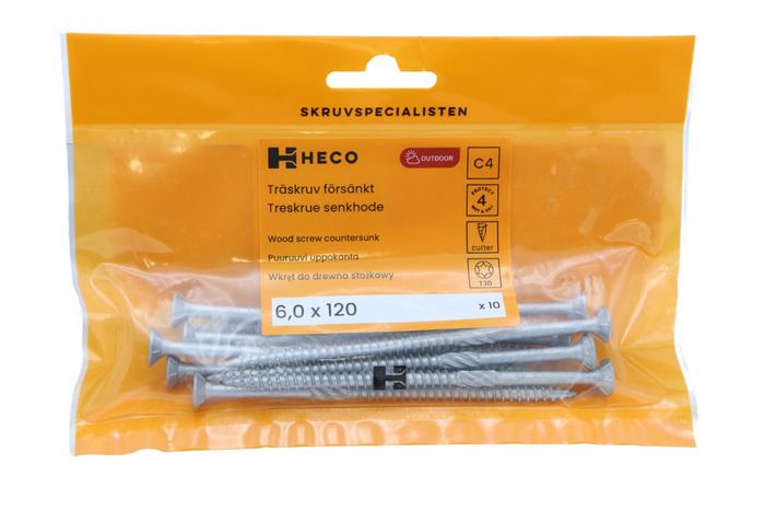 Träskruv TFT Protect 4 6,0 x 120 mm 10-pack Heco